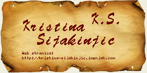 Kristina Šijakinjić vizit kartica